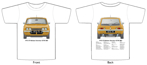 Reliant Scimitar GTE SE5 1972-75 T-shirt Front & Back